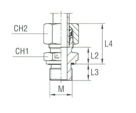 Heavy Duty Male Stud Coupling with Elastomer Seal - Metric Parallel Thread - Image 2