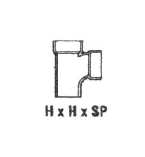Red PVC Street Sanitary Tee - 2x2x1.5 in, Schedule 80 - Image 1