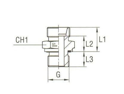 Heavy Duty Male Stud Coupling with Elastomer Seal BSP Parallel - Stainless Steel Body - Image 2