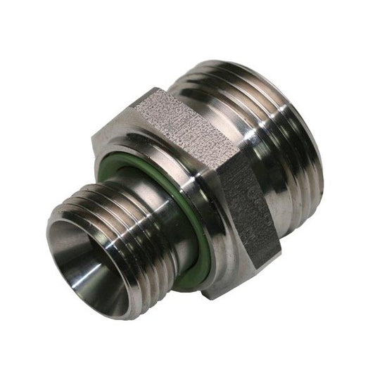 Heavy Duty Male Stud Coupling with Elastomer Seal BSP Parallel - Stainless Steel Body - Image 1