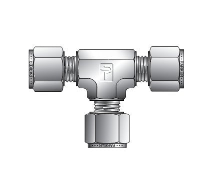 Parker CPI™/A-LOK® Metric Union Tee for Tubing - 22.0mm - Image 1
