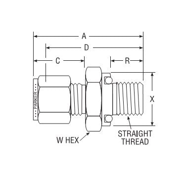 Parker CPI™ Male Connector to O-Ring Seal Straight Thread Fitting for Fractional Tube - Image 2
