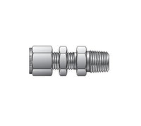 Parker CPI/A-LOK NPT Male Bulkhead Connector, 1/4", Stainless Steel