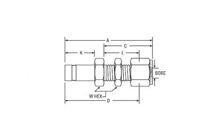 Parker CPI™/A-LOK® Tube End Bulkhead Adapter for Fractional Tube - Image 2