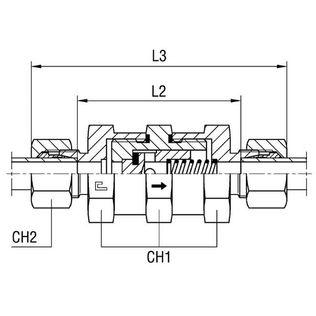 Heavy-Duty Equal Non Return Valve with B3 Ring - Image 2