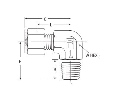 Parker CPI™/A-LOK® Male Elbow for Fractional Tube, BSP Thread 1/8" - Image 2