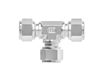 Griplok Union Tee - 316 SS, 1/2 in, Triple Tube Fitting - Image 1