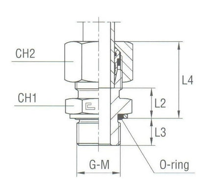 BSP Parallel Male Stud Coupling with O-Ring and Washer - Light Duty - Image 2