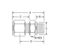 Parker BSPP Male Connector for Metric Tube, A-LOK® Fitting