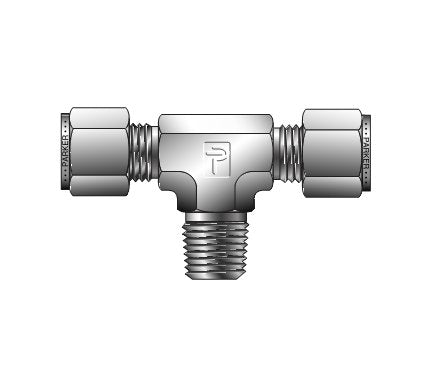 Parker NPT Male Branch Tee for Fractional Tube, CPI™ / A-LOK® Fitting - Image 1