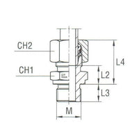 Metric Parallel Male Stud Coupling with B4 Ring, Carbon Steel
