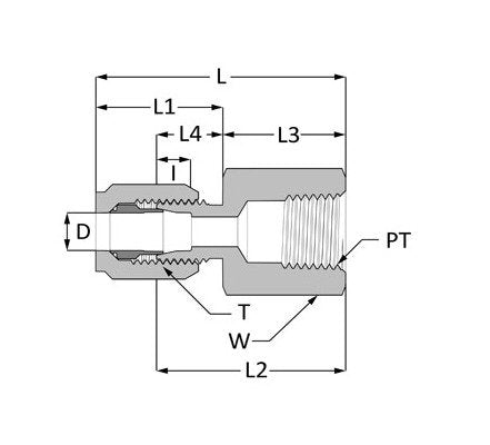 Stainless Steel Equal Tee - DIN 2353 Compression Fitting with B3 Ring - Image 2