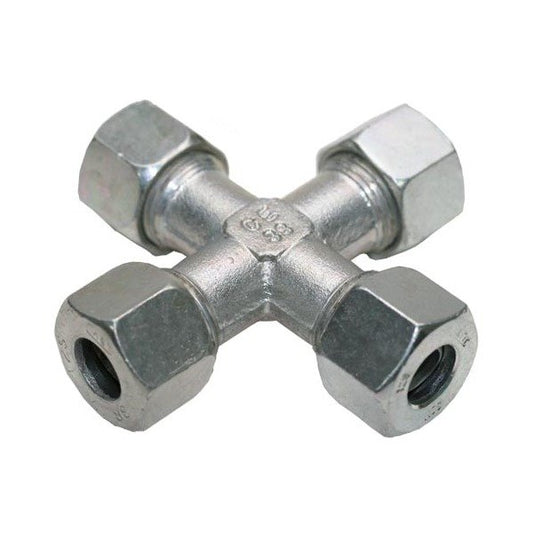 Heavy Duty Stainless Steel Equal Cross - 16mm Tube, 400 bar - Image 1