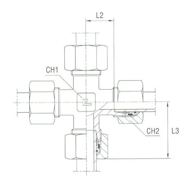DIN 2353 Carbon Steel Equal Cross - Equipped B4 Ring - Image 2