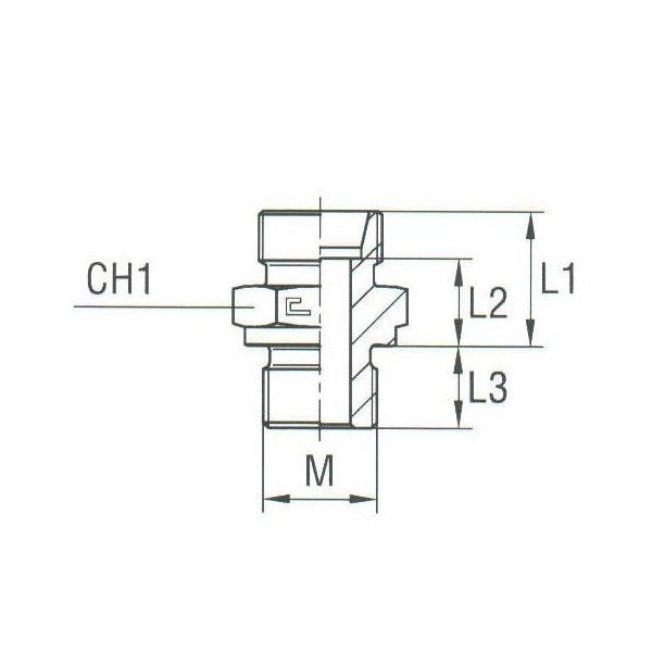 Metric Parallel Male Stud Coupling - Carbon Steel Body - Image 1
