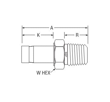 Parker CPI™/A-LOK® BSP Taper Male Adapter 18.0mm Tube O.D. 3/4" BSPT Thread - Image 2