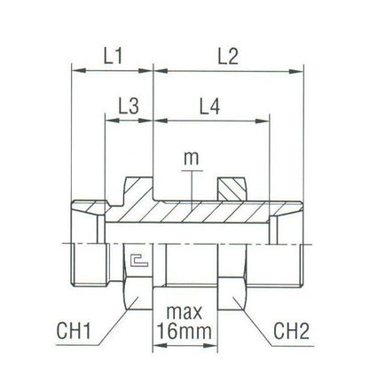 Stainless Steel Bulkhead Union - Compression Fitting Body - Image 2