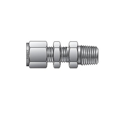 Parker NPT Male Bulkhead Connector for Fractional Tube - Image 1