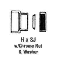Chrome Nut & Washer Trap Adapter - Female