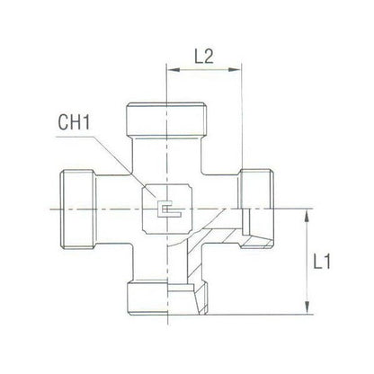 DIN 2353 Equal Cross Fitting - Carbon Steel - Image 1