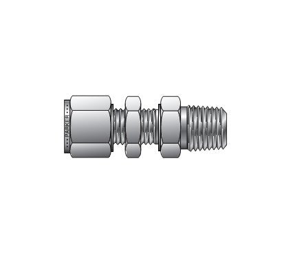 Parker NPT Male Metric Tube Bulkhead Connector - Image 1