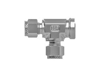 Duolok Female Run Tee - Brass, 8mm x 1/4-14 FNPT x 8mm