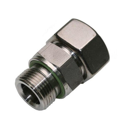 Stainless Steel Male Stud Coupling with Elastomer Seal, Metric Parallel Thread - Light Duty - Image 1