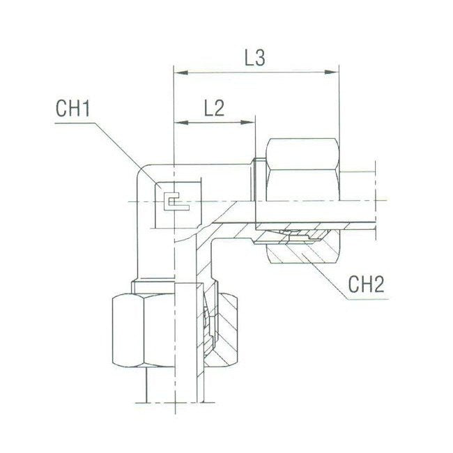 Stainless Steel Equal Elbow with B3 Ring, DIN 2353 Compression Fitting - Image 2