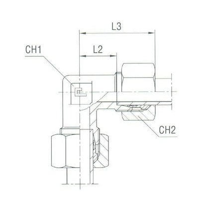 Stainless Steel Equal Elbow with B3 Ring, DIN 2353 Compression Fitting - Image 2