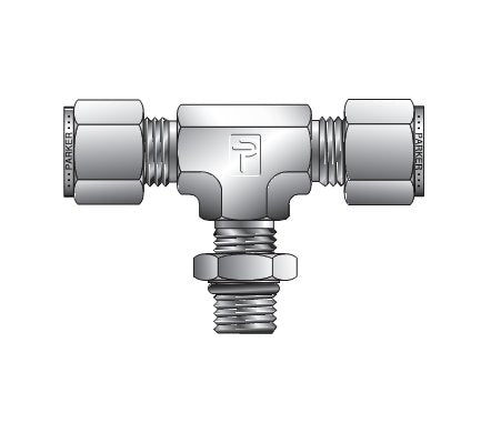 Male Branch Tee SAE Straight Thread Fitting for Fractional Tube - Parker CPI™/A-LOK® - Image 1
