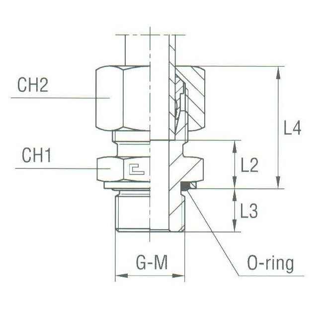 Heavy Duty Male Stud Coupling with O-Ring, BSP Parallel Thread - DIN 2353 Compliant - Image 2