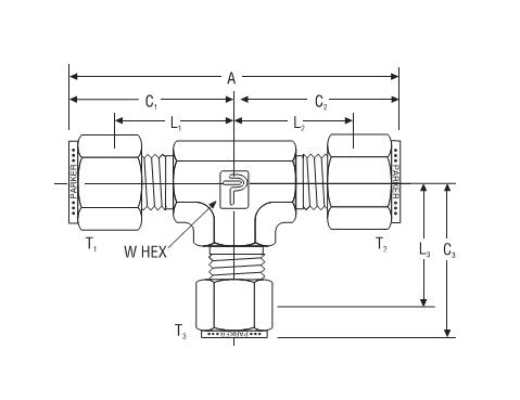 Parker CPI™/A-LOK® Drop Size Tees for Fractional Tube - Image 2