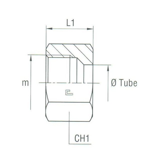 DIN 2353 Compression Nut, Carbon Steel, Light Duty, 28mm Tube - Image 2