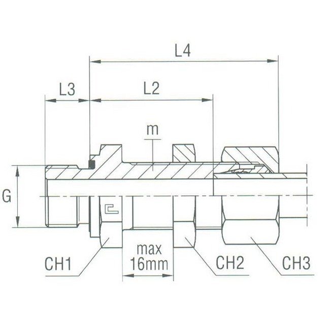 Stainless Steel Bulkhead Connection with Elastomer Seal BSP Parallel Fitting - Image 2