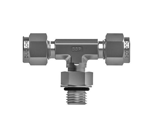 Duolok Positionable Male Branch Tee - 316 SS, 1/2 x 1/2 x 3/4-16 SAE - Image 1