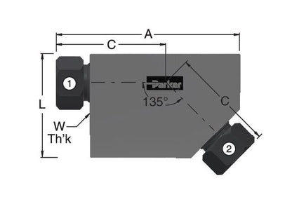 Parker NBMP7 45° MPI™ Union Elbow - 3/4 inch - Image 2