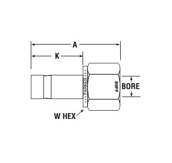 Parker CPI™/A-LOK® BSPP Female Adapter for Fractional Tube - Image 2