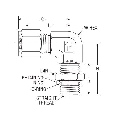 Parker CPI™/A-LOK® BSPP Male Elbow for Fractional Tube - Image 2