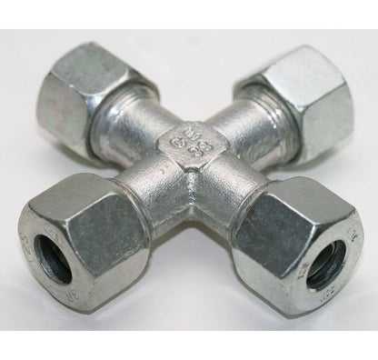 DIN 2353 Carbon Steel Equal Cross Fitting - 12.0mm - Image 1