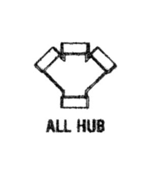 Red PVC Double Reducing Wye Hub Fitting - Image 1