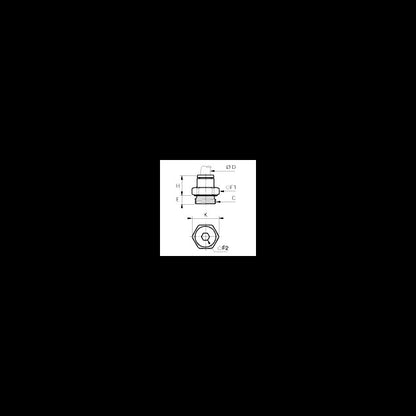 Legris 3101 Male Stud Fittings, Hexagonal, BSPP and Metric - Image 2