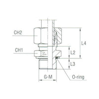 Male Stud Coupling with O-Ring - Carbon Steel, DIN 2353 Compliant