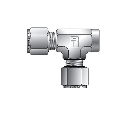 Parker NPT Female Run Tee for Metric Tube - Image 1