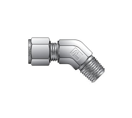 Parker CPI™/A-LOK® NPT Male 45° Elbow for Metric Tube, 12.0mm Tube O.D. - Image 1