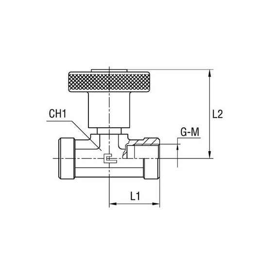 Metric Parallel Female Tee Needle Valve - Image 1