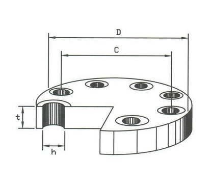 JIS 16K Steel Blind Flange - Carbon Steel, Size 1000 - 40" - Image 2
