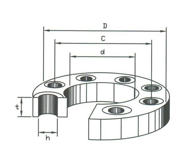 JIS 16K Steel Flat Faced Slip-On Flanges - Carbon Steel, 1350-54" - Image 2