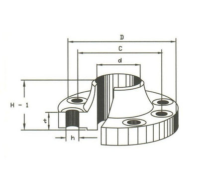 Stainless Steel Raised Face Weld Neck Flanges DIN PN10 - Size 150 (6") - Image 2