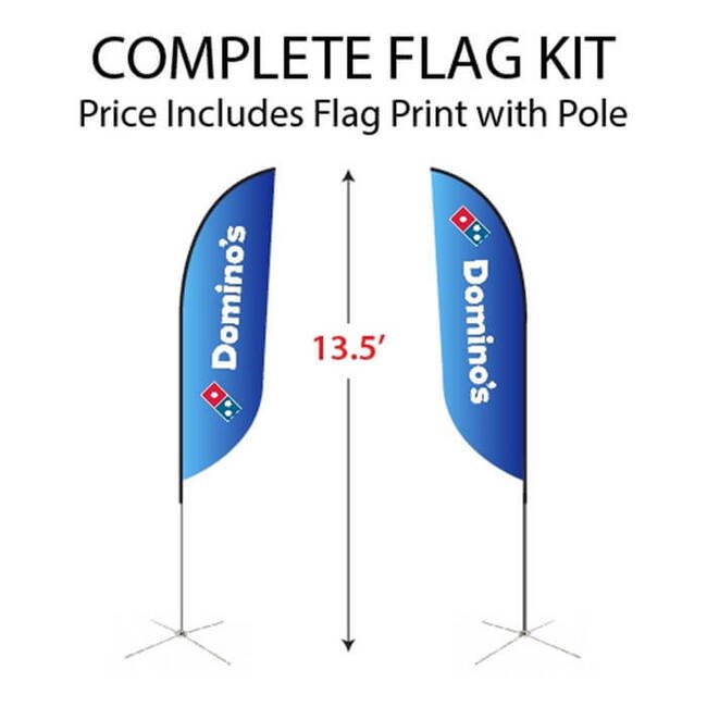 Megastore 13.5ft Double-Sided Tear Drop Flag Kit - Image 2