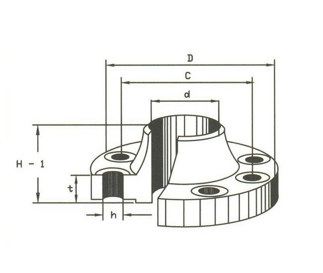 DIN PN40 Raised Face Weld Neck Flanges in Stainless Steel - Image 2